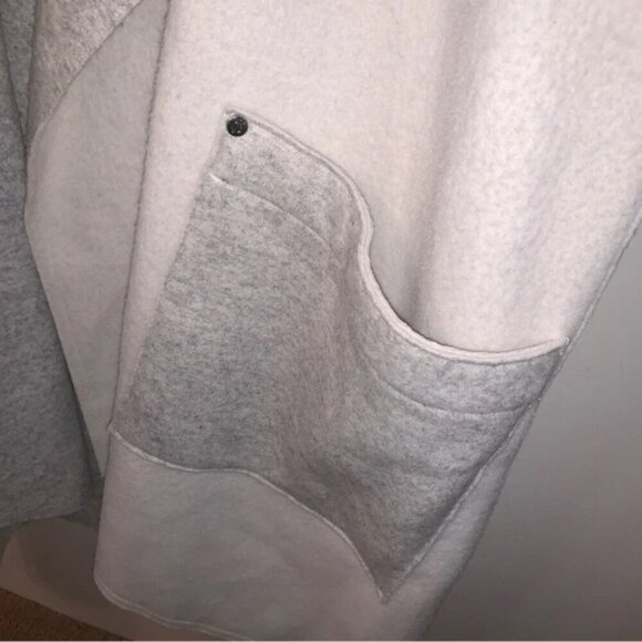 Sosken Cardigan Coat Oversized Open Front Grey Bone Draped XL - Picture 8 of 15